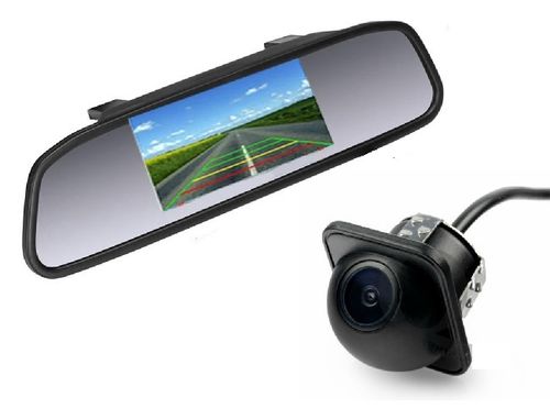 B4 - Achteruitrijcamera set Binnenspiegel Monitor 4.3 inch met Camera CM027