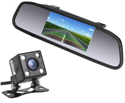 B4 - Achteruitrijcamera set Binnenspiegel Monitor 4.3 inch met Camera CM020