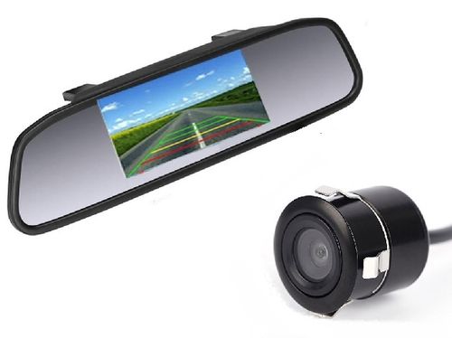 B4 - Achteruitrijcamera set Binnenspiegel Monitor 4.3 inch met Camera CM025